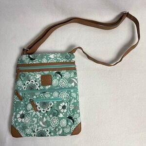 Boho Stone Mountain Womens Small Mint Green Floral Quilted Crossbody‎ Bag 5425
